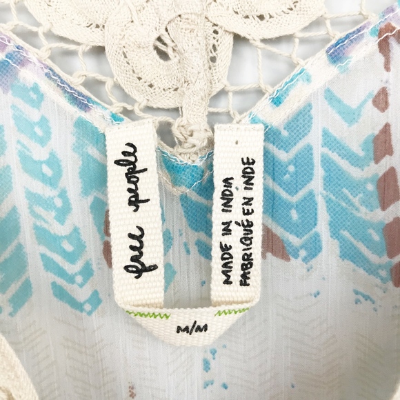 Free People Boho Blouse Multi Color Medium - Picture 5 of 5